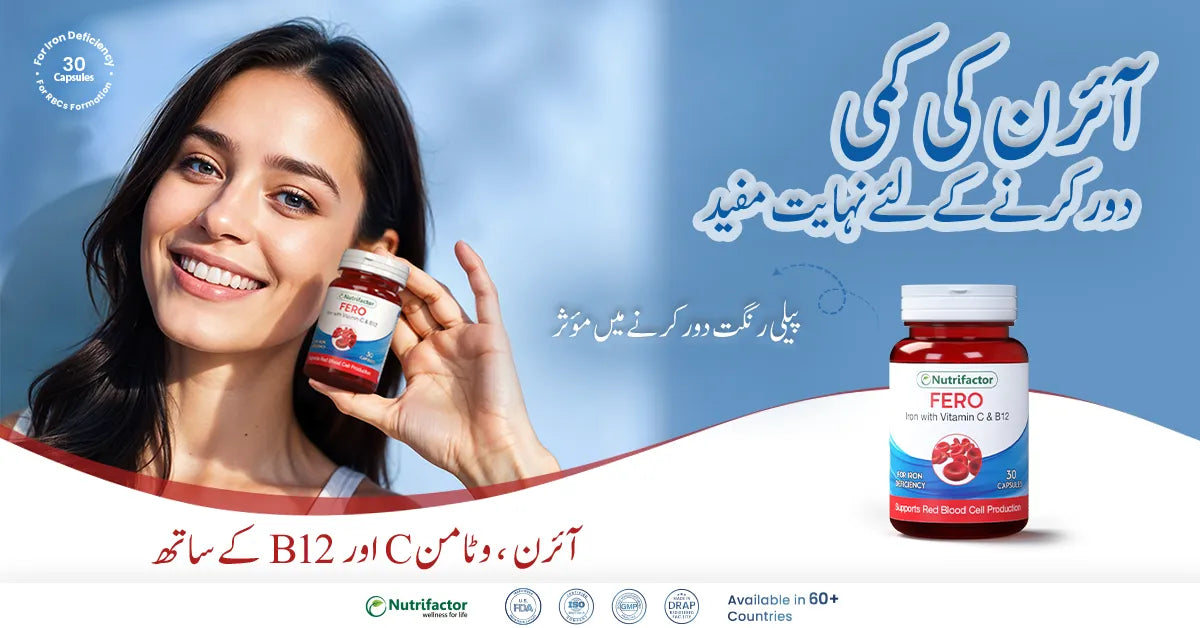 Nutrifactor Fero Iron Tablets with Vitamin C, B12 & Folic Acid – Iron Supplements for Women & Men